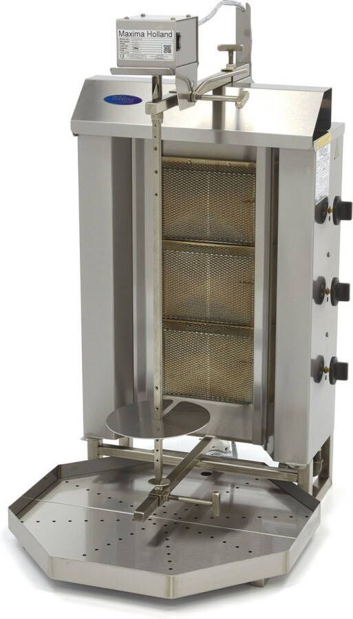Maxima Shoarma Grill 3 Branders 30 Kg Vlees Gas Kookapparatuur Doner Kebab Grill