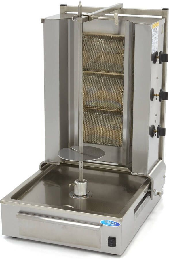 Maxima Shoarma Grill 3 Branders 40 Kg Vlees Gas Kookapparatuur Doner Kebab Grill