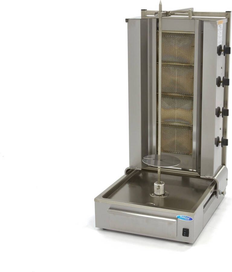 Maxima Shoarma Grill 4 Branders 70 Kg Vlees Gas Kookapparatuur Doner Kebab Grill