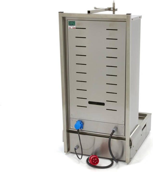Maxima Shoarma Grill Elektrisch 70 Kg Vlees met 4 Branders Doner Kebab Shoarma Gyros Grill Verstelbare Spies RVS