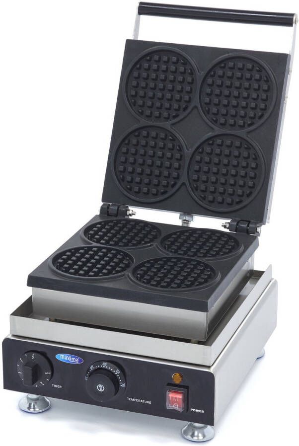 Maxima Wafelijzer 4 Stuks Ronde Wafel Kookapparatuur Wafelijzer