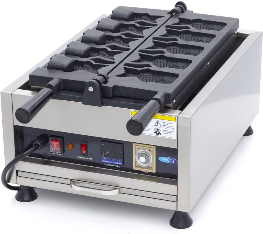 Maxima Wafelijzer 5 Stuks Taiyaki Visvorm Draaibaar Digitaal Kookapparatuur Wafelijzer