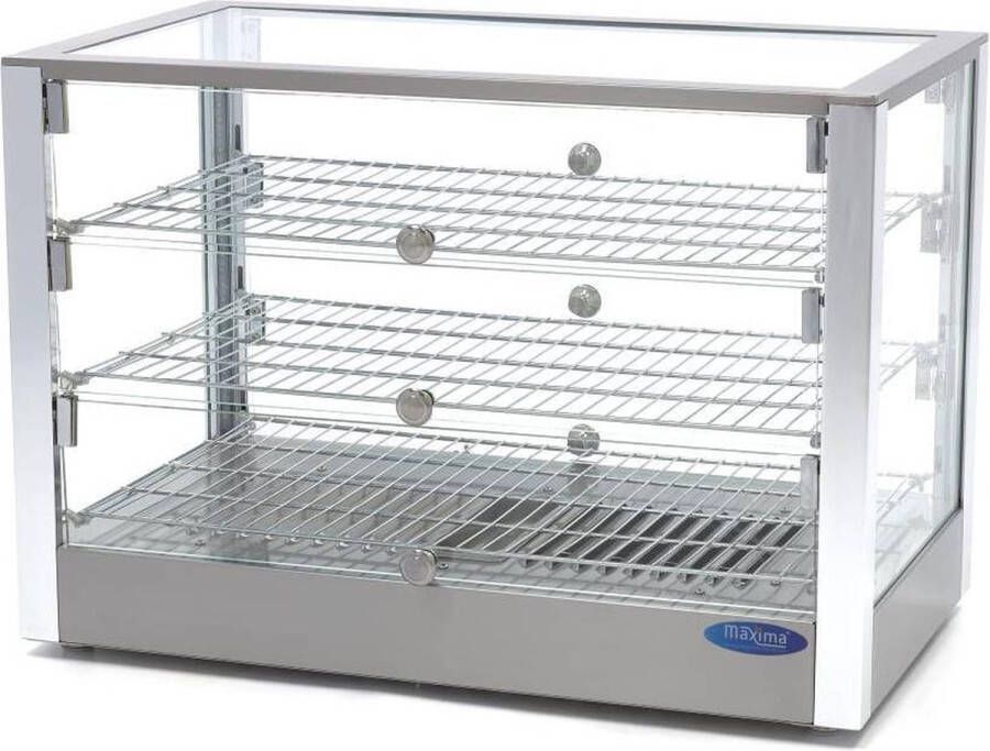 Maxima Warmhoudvitrine 115 L 70 cm 3 Niveaus Warmhouden Warmhoudvitrine