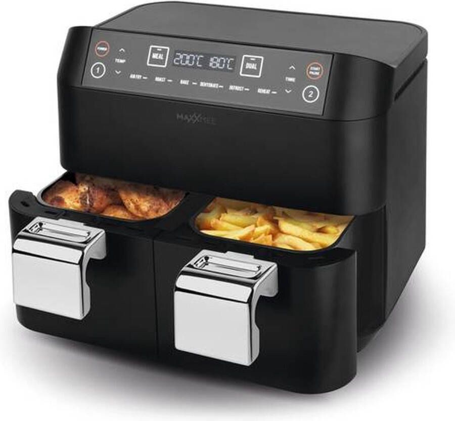 Maxxmee Airfryer met dubbele mand 2 x 3 8 l 2400W 6 programma's - Foto 1
