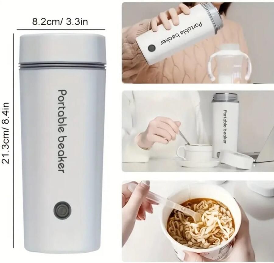 Mearkloos Draagbare waterkoker 350 ml inhoud Reiswaterkoker Campingwaterkoker Kantoorwaterkoker Kleine voedselketel voor kinderen en volwassenen Heetwaterdispenser Verwarmt water snel