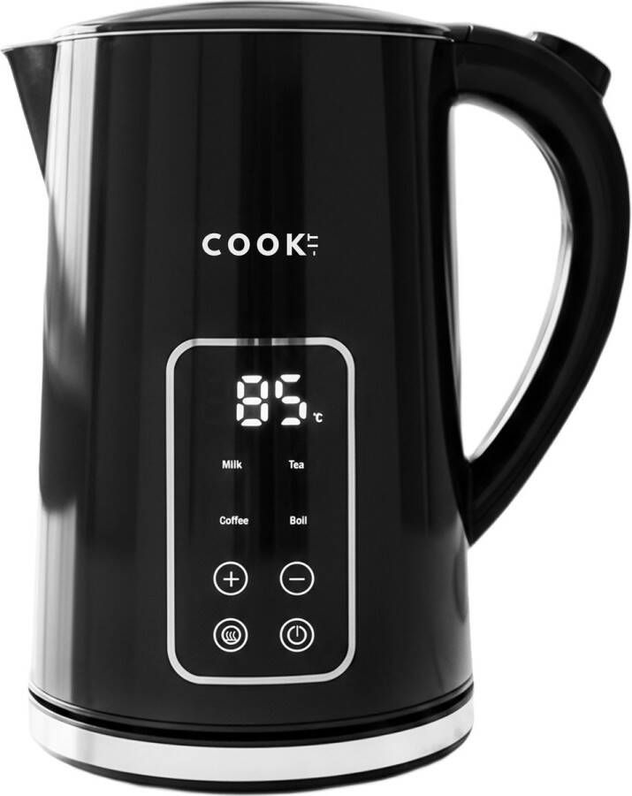 Media Evolution COOK-IT Digitale Waterkoker RVS 1 7L Temperatuurregeling van 40 °C tot 100 °C Digitaal Display 13 Temperatuurinstellingen Strix Temperatuurregeling Automatische Uitschakeling Droogkookbeveiliging