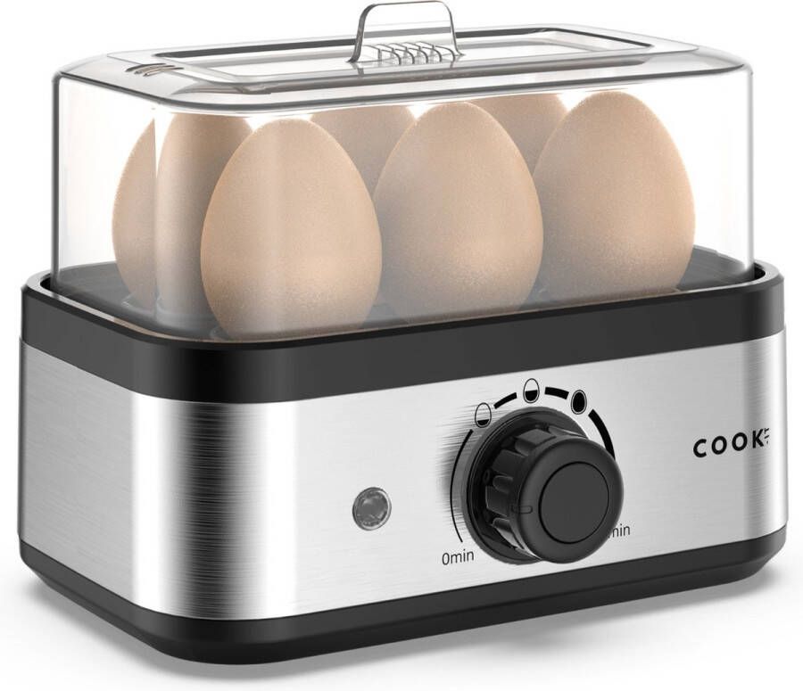 Media Evolution COOK-IT Eierkoker Electrisch RvS- Instelbare Timer Plek voor 6 eieren