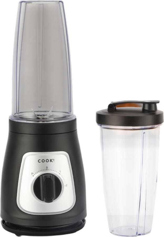 Media Evolution COOK-IT Smoothie Maker Pro Blender To Go Twee Drinkbekers 2 Snelheden Zwart