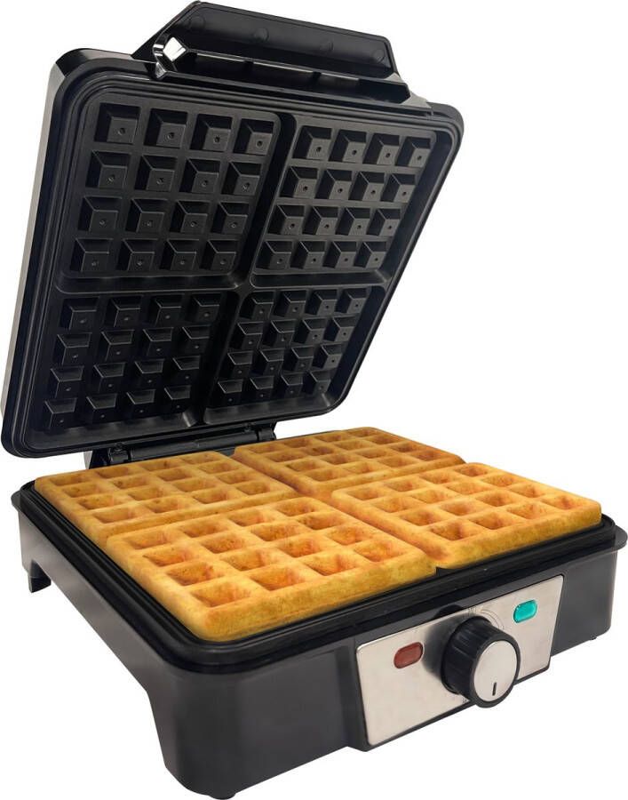 Media Evolution COOK-IT Wafelijzer Waffle Maker Vier Per Keer Anti Aanbaklaag 1100W - Foto 2