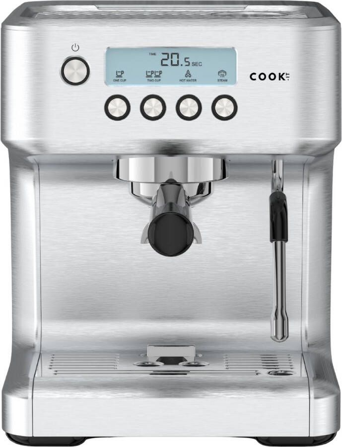 Media Evolution Espressomachine Pro 20 Bar Piston Koffiemachine Melkopschuimer RVS Baristina Instelbare Extractietemperatuur Pistonmachine Espresso Cappuccino & Latte 2 Liter Waterreservoir COOK-IT - Foto 2