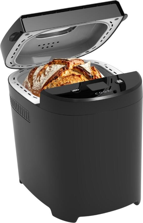 Media Evolution COOK-IT Broodbakmachine – 550W – 12 Programma s – Glutenvrij – Warmhoudfunctie – Kijkvenster – Broodmachine – Zwart