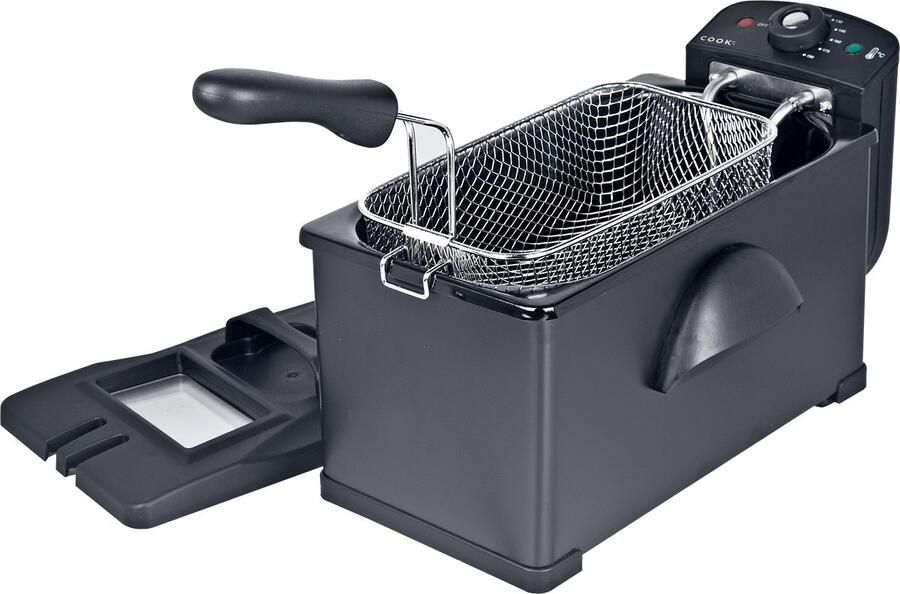 Media Evolution COOK-IT Friteuse 3L 2000W Krachtige Frituurpan Instelbare Temperatuur 115-190°C RVS Mand Snel Knapperige Friet & Snacks