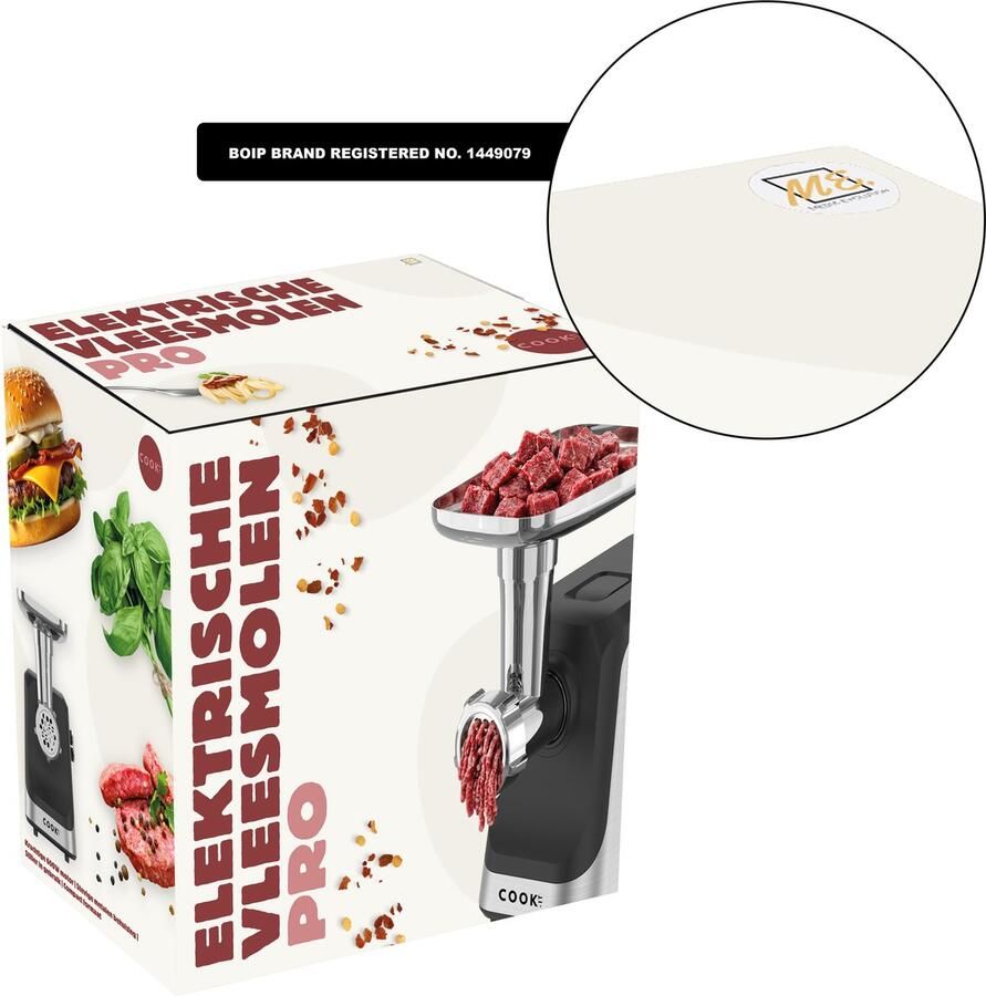 Media Evolution COOK-IT Vleesmolen Pro 1800W Gehaktmolen RvS