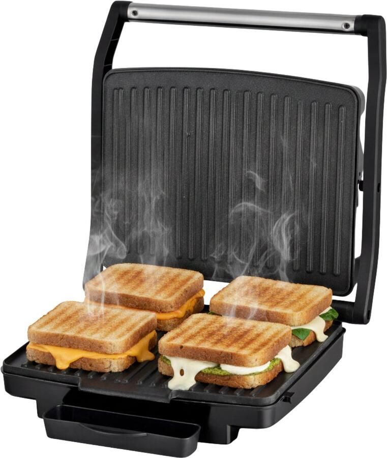 Media Evolution Tosti Apparaat XL voor 4 Tosti's met Temperatuurregeling Grill IJzer Contactgrill Apparaten Uitklapbaar COOK-IT