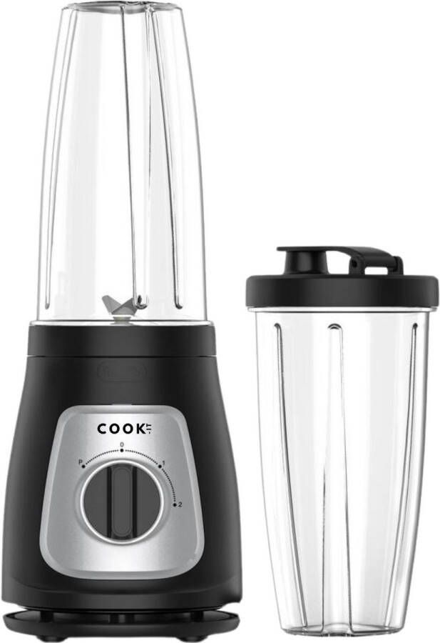 Media Evolution COOK-IT Smoothie Maker Pro Blender To Go Twee Drinkbekers 2 Snelheden Zwart