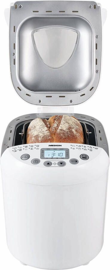 MEDION Broodbakmachine (550 watt tot 1000 g 19 bakprogramma's 3 bruiningsniveaus warmhoudfunctie tijdvoorkeuze MD 11011)