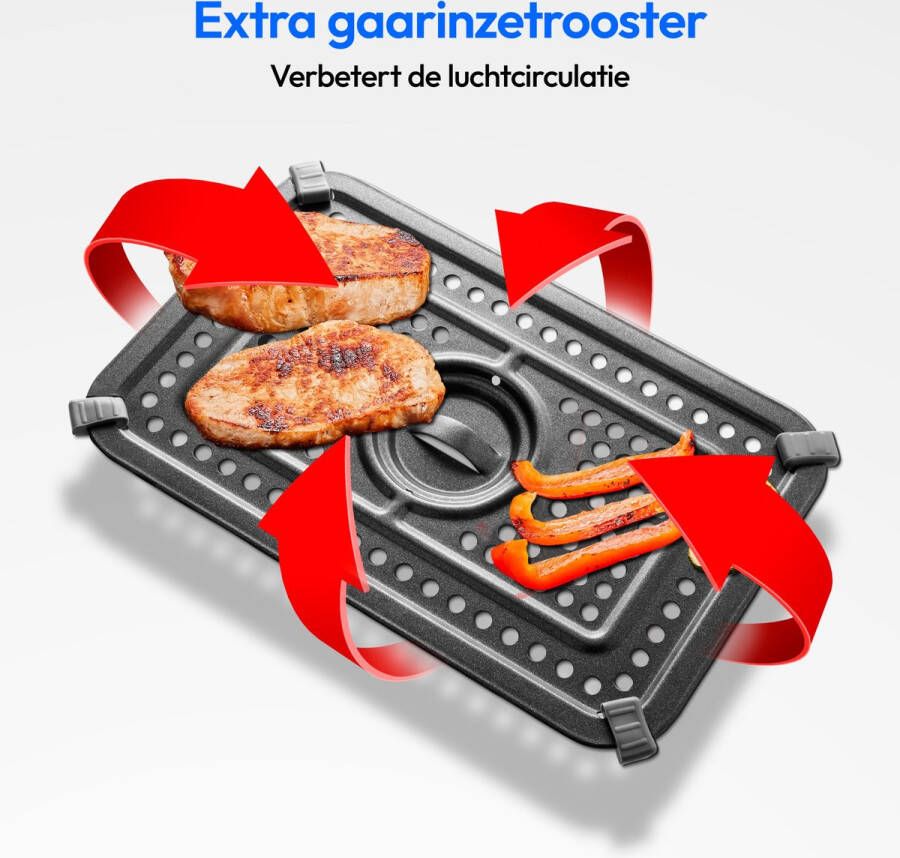 MEDION P20 XXL heteluchtfriteuse met dubbele zone (MD11760) 2 aparte kookzones 9 automatische programma's 8 7 L totale netto-inhoud 2.600 watt temperatuur instelbaar tot 200 °C