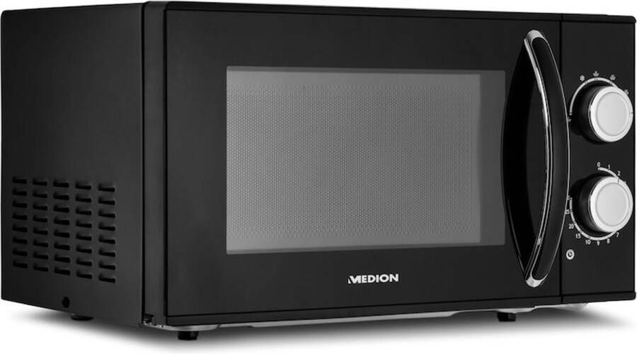 MEDION Magnetron MD 15644 zwarte behuizing 700 watt vermogen 17 L inhoud 6 vermogensstanden ontdooifunctie