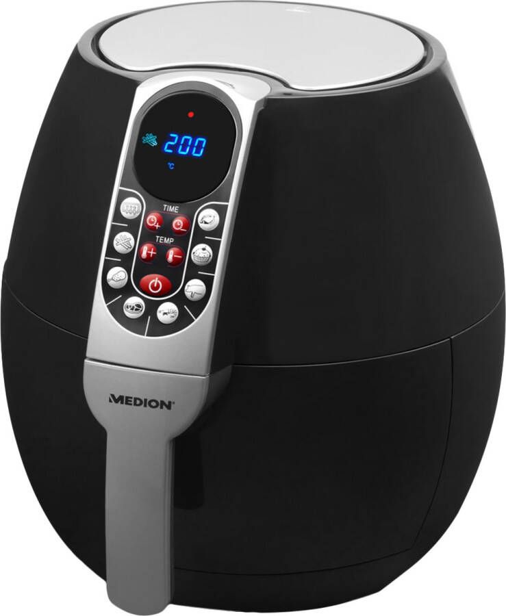 MEDION Life E10 S Airfryer Heteluchtfriteuse Airfryer Klein met 2 5L Inhoud Olievrij Frituren Regelbare temperatuur tot 200° C 1500 W Zwart - Foto 2