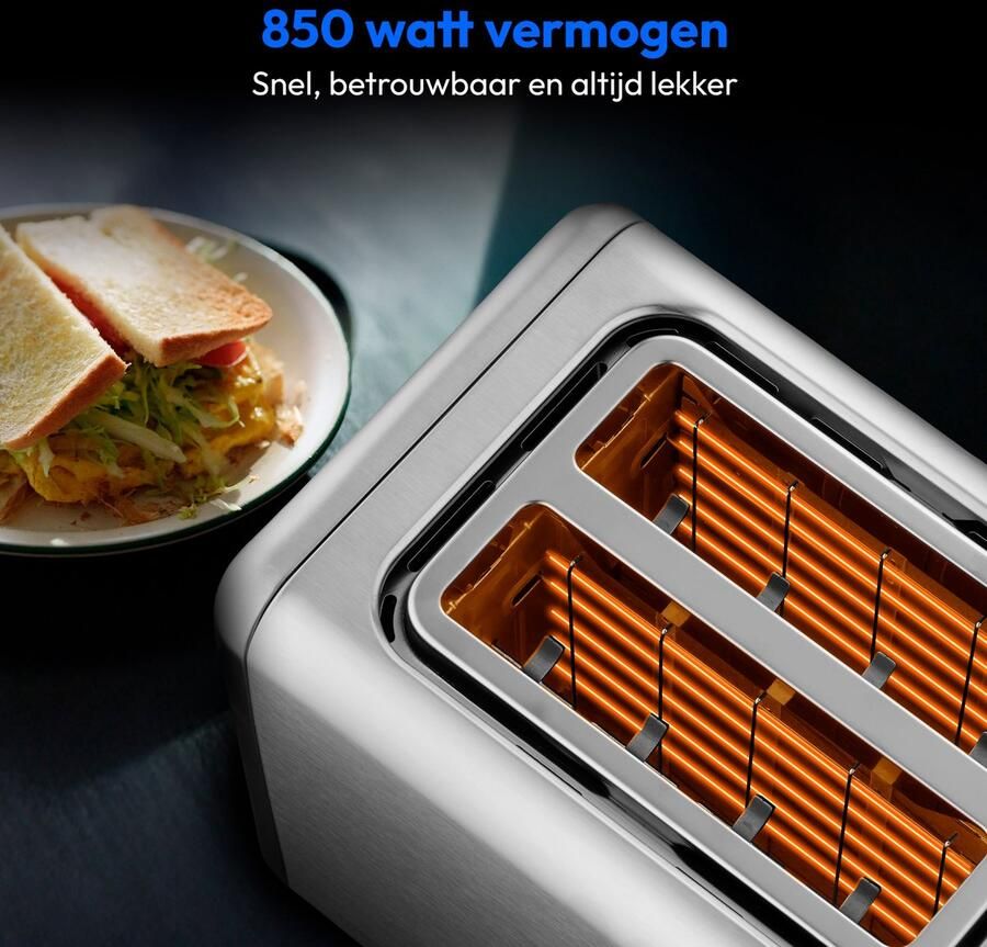 MEDION Broodrooster MD12102 (2 sleuven LED-aanraakscherm 7 bruiningsniveaus 5 automatische programma s) zilver - Foto 2