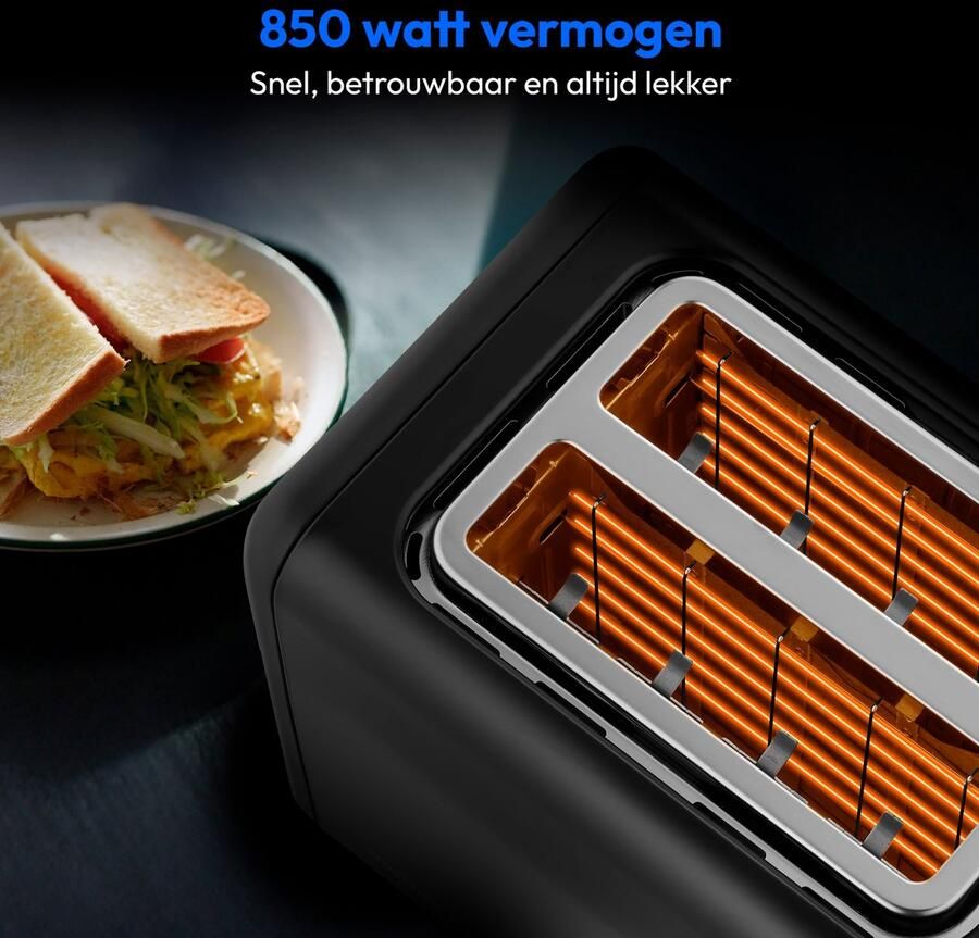 MEDION Broodrooster MD12102 (2 sleuven LED-aanraakscherm 7 bruiningsniveaus 5 automatische programma s) zwart