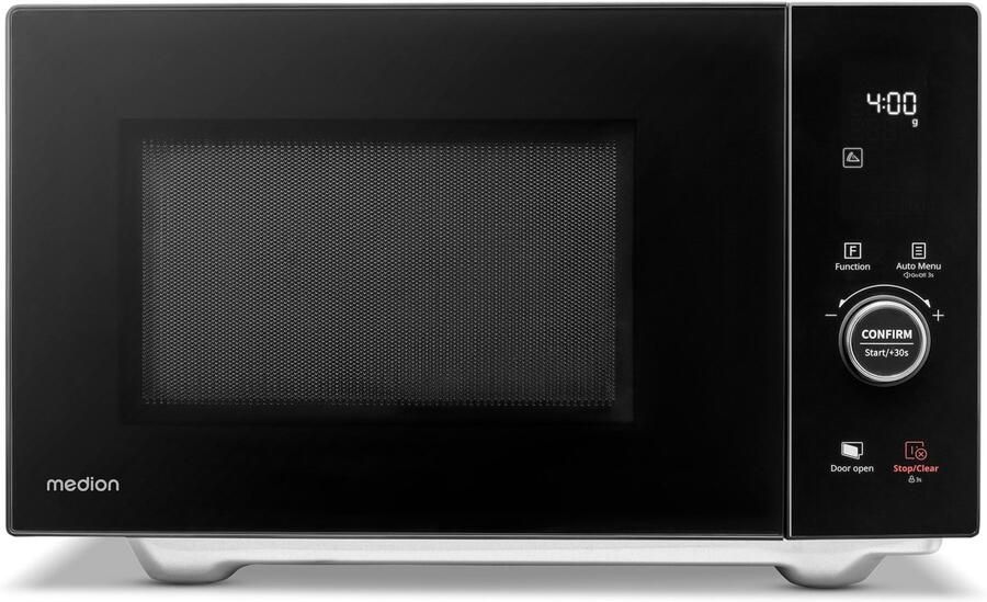 MEDION magnetron met grill en heteluchtfunctie (25 liter 900 watt 1100 watt bovengrill & 500 watt ondergrill 2100 watt heteluchtfunctie 11 programma's 10 vermogensniveaus roestvrij staal MD1204