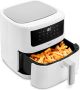 MEDION P10 XL Airfryer (6 8 liter XXL heteluchtfriteuse 2.150 watt twee roestvrijstalen verwarmingselementen schudalarm 9 automatische programma's touch bedieningspaneel LED-display) wit - Thumbnail 2