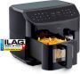 MEDION P20 XXL Dubbele Airfryer (8 7 liter 2.600 watt heteluchtfriteuse met 2 kamers kijkvenster 9 automatische programma's 2 lades Dual Airfryer Dual Cook & Sync finish functie) zwart - Thumbnail 1