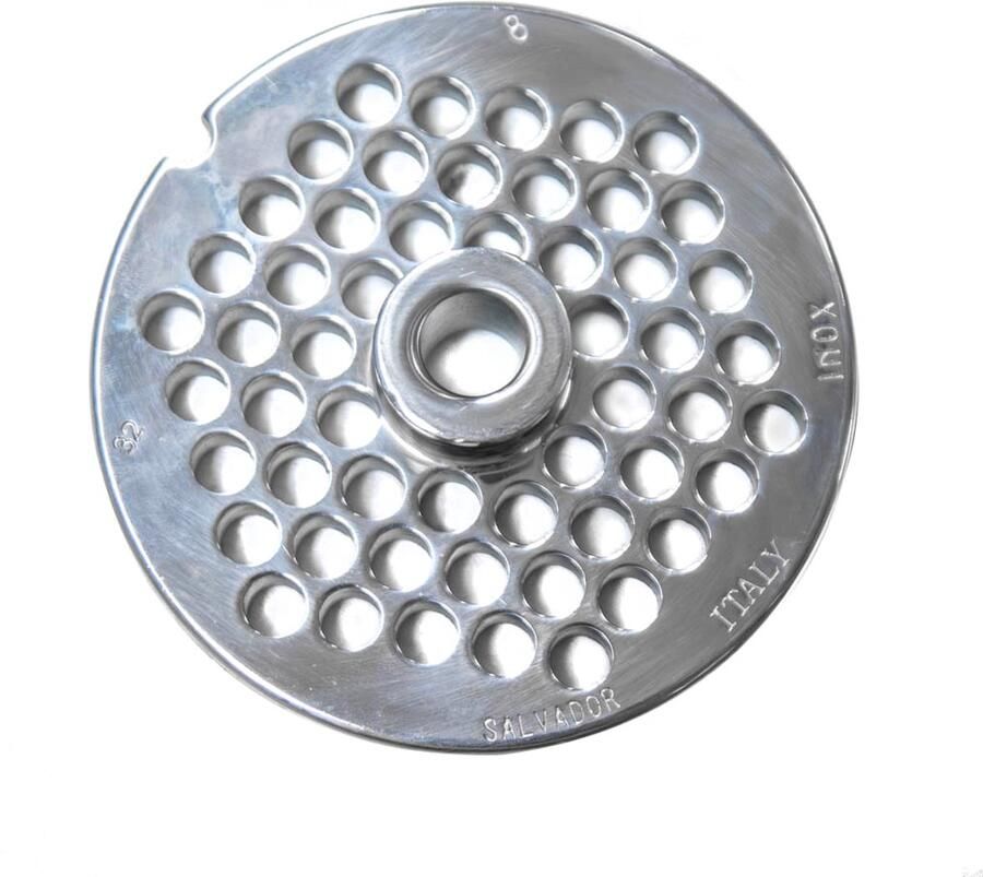 Mega -M Professionele Gehaktmolen Schijf Ø 100 mm Gaten 8 mm RVS Maalschijf voor Vleesmolen model HO 300kg u Corrosiebestendig