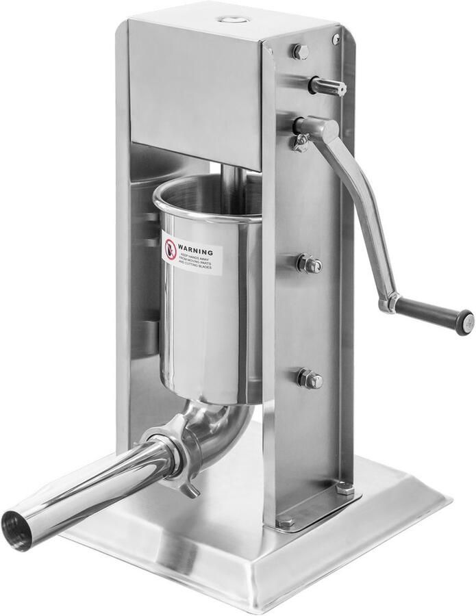 Mega -M Professionele Verticale Worstenvuller 3 Liter RVS Handmatige Worstmachine Inclusief 4 Vulpijpen Ideaal voor Huisgemaakte Worst en Vleeswaren