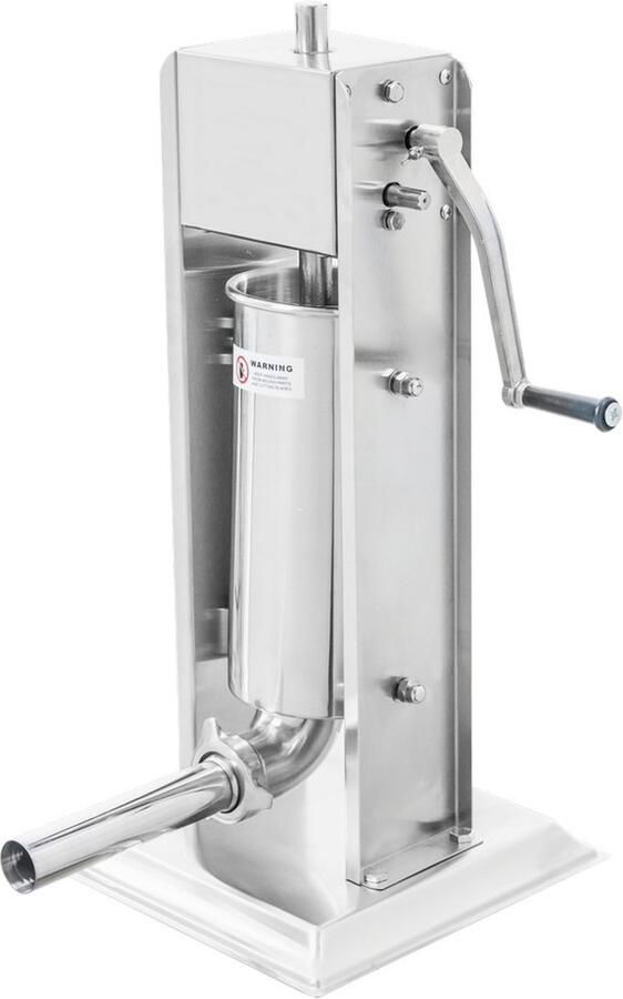 Mega -M Professionele Verticale Worstenvuller 5 Liter RVS Handmatige Worstmachine Inclusief 4 Vulpijpen Voor Ambachtelijke Slagers en Thuisgebruik