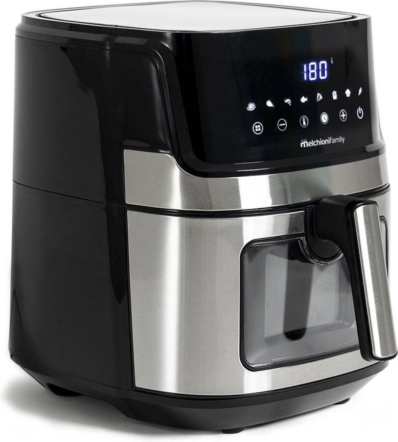 Melchioni 118340033 friteuse Enkel 6 5 l Vrijstaand 1600 W Frituurpan Zwart Roestvrijstaal