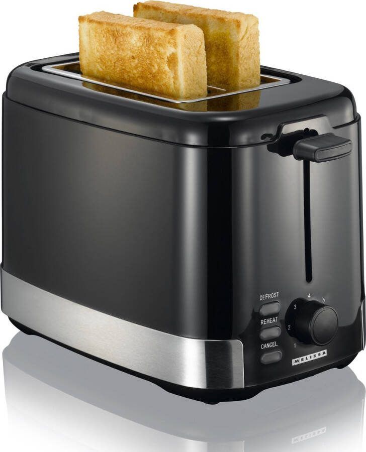 Melissa Broodrooster 800W Toaster Afneembare kruimellade 16140148 Zwart Moederdag Cadeautip