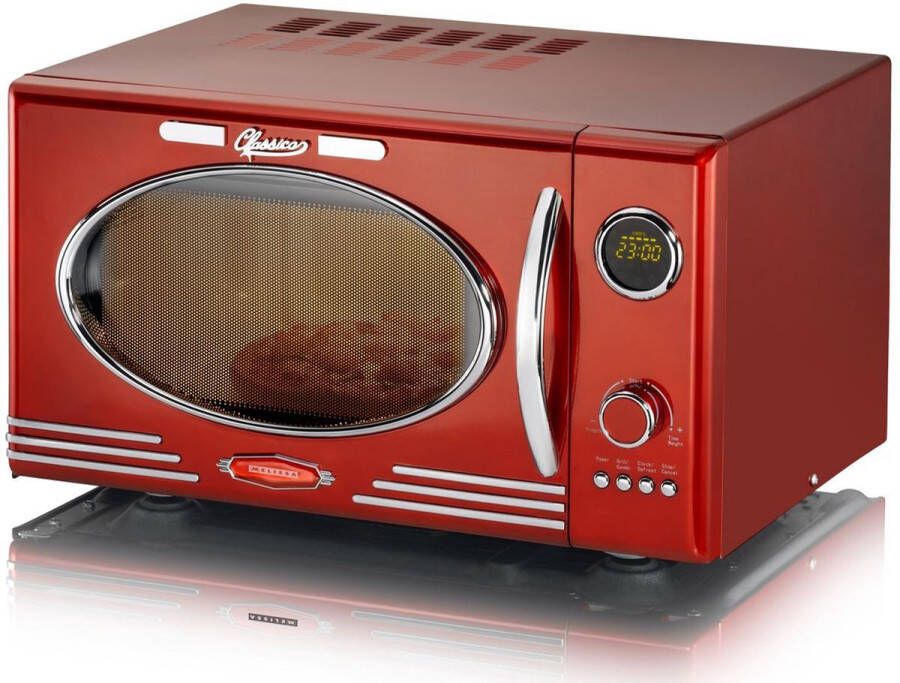 Melissa Vrijstaande Solo-Magnetron met Grill 23 liter 800W Retro 16330128 Crème Wit