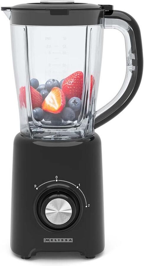 Melissa 16180134 Staande blender 800 W 2 snelheden + puls 4 roestvrijstalen messen kunststof kan zwart