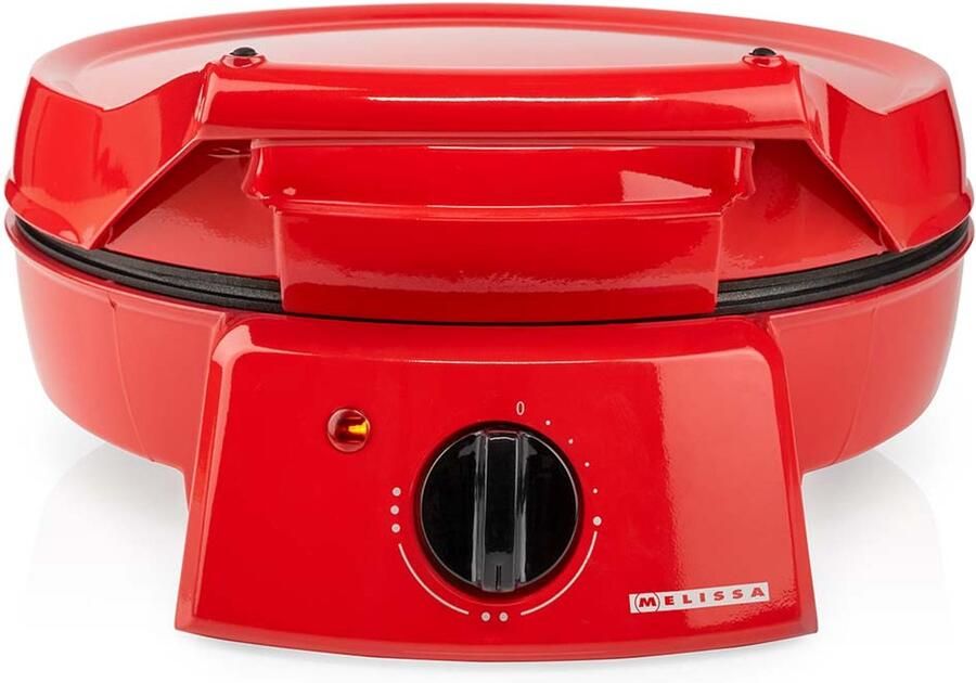 Melissa 16310237 Pizzamaker en tafelgrill in één 30 cm bakplaat en grillplaat 1800 W vermogen en nauwkeurige temperatuurregeling Rood