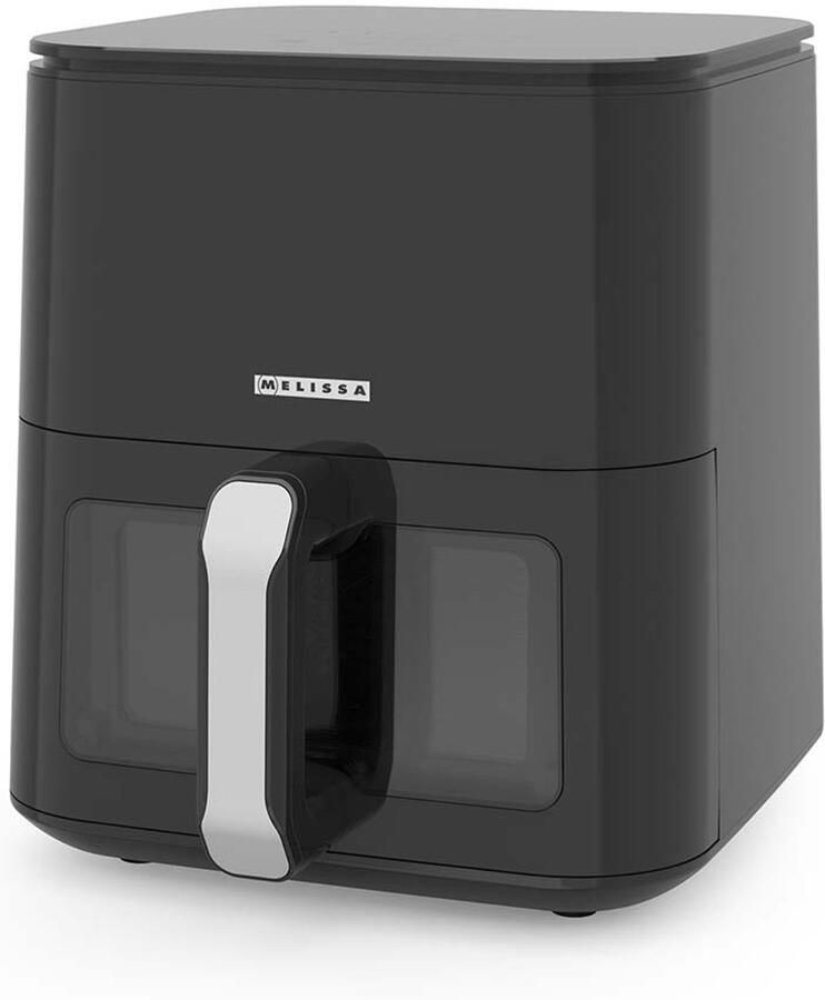 Melissa Heteluchtfriteuse XL Airfryer 5L 60min Timer 8 Voorinstellingen Kijkvenster 16290102 Zwart