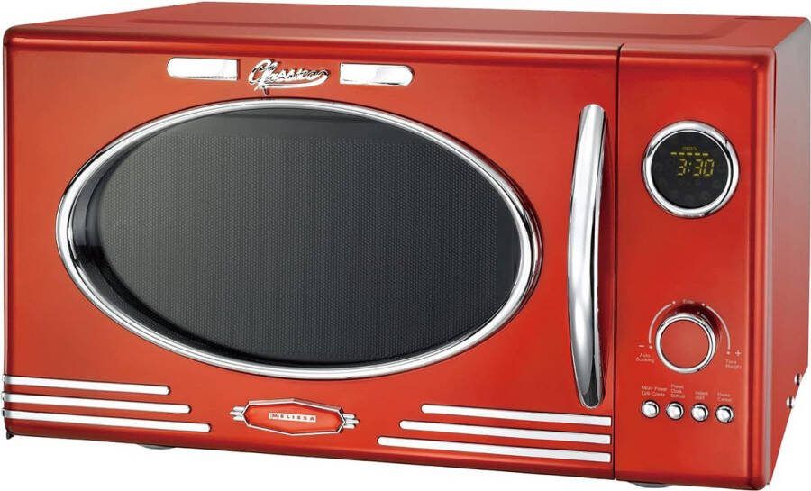 Melissa Vrijstaande Solo-Magnetron met Grill 23 liter 800W Retro 16330128 Crème Wit