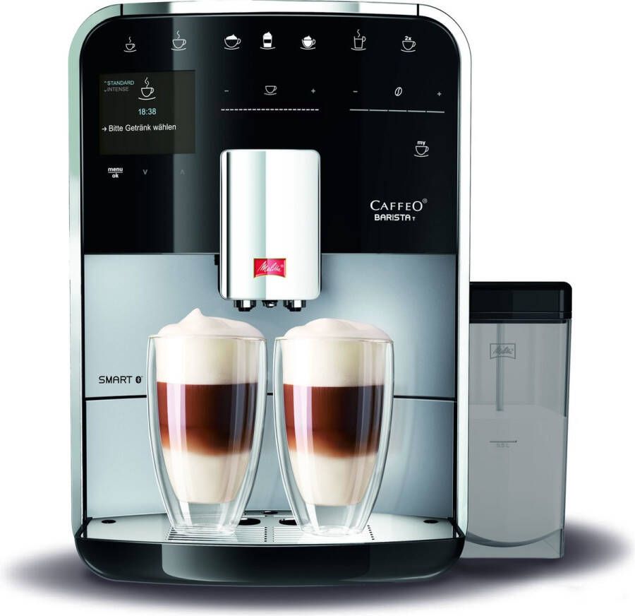 Melitta Volautomatisch koffiezetapparaat Barista T Smart F 83 0-101 zilver 4 gebruikersprofielen &18 koffierecepten naar origineel italiaans recept