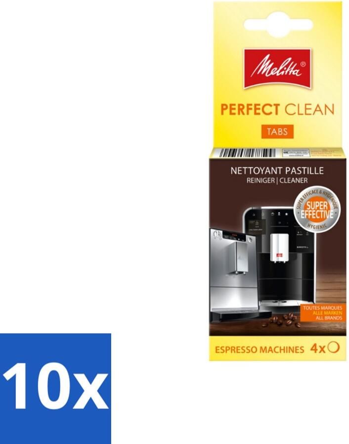 Melitta 10 x Perfect Clean – Reinigingstabletten – Voor volautomatische espressomachines – 4 tabletten Koffiezetapparaat