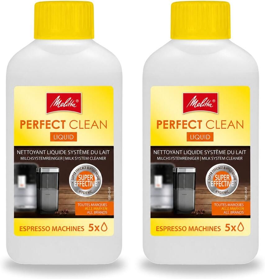 Melitta 2 x Perfect Clean – Melksysteemreiniger – Voor volautomatische espressomachines – 250 ml Voordeelverpakking 2 stuks