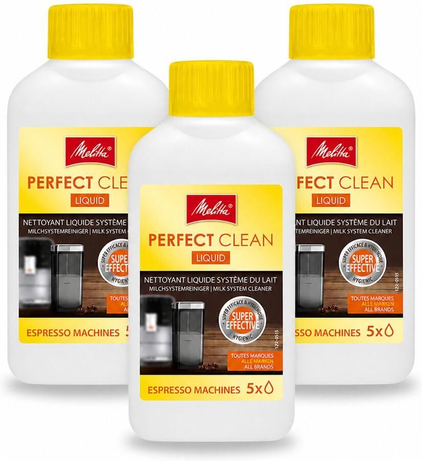Melitta 3 x Perfect Clean – Melksysteemreiniger – Voor volautomatische espressomachines – 250 ml Voordeelverpakking 3 stuks
