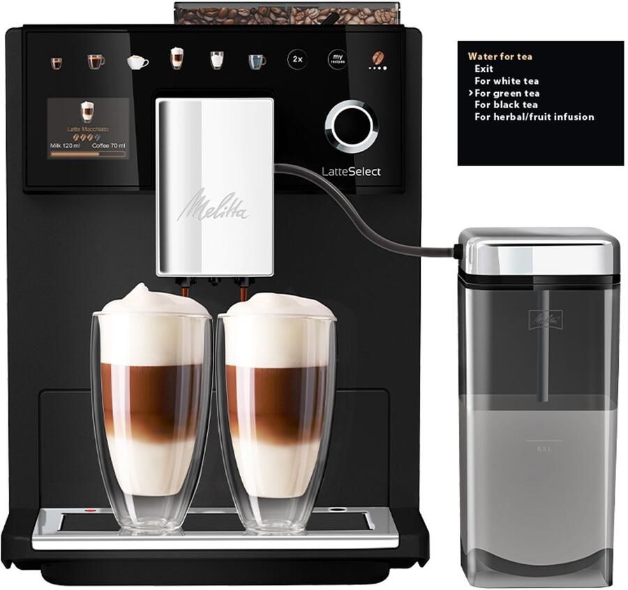Melitta Latte Select volautomatische Espressomachine 630-212 zwart