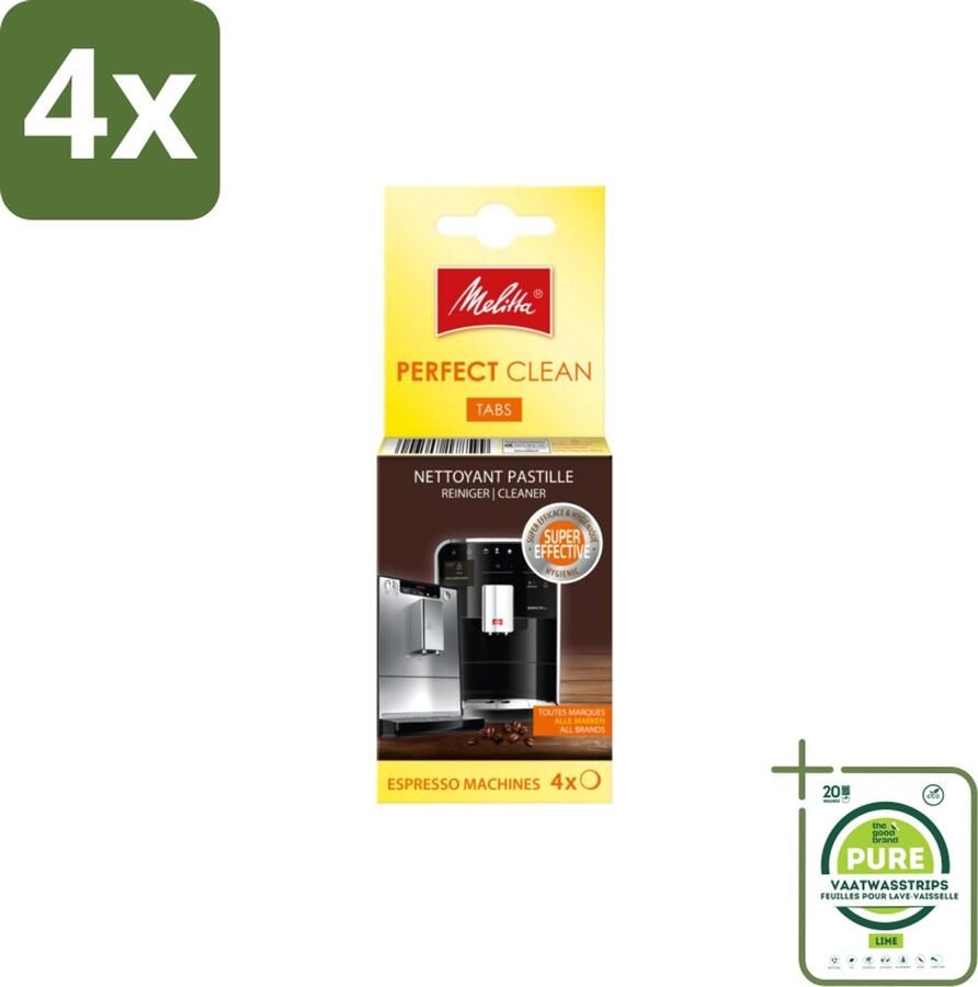 Melitta Perfect Clean – Reinigingstabletten – Voor volautomatische espressomachines – 4 tabletten Voordeelverpakking 4 stuks Reinigingstabletten Koffieautomaten