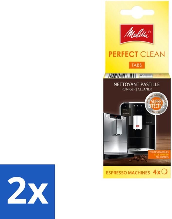 Melitta Perfect Clean – Reinigingstabletten – Voor volautomatische espressomachines – 4 tabletten Voordeelverpakking 2 stuks