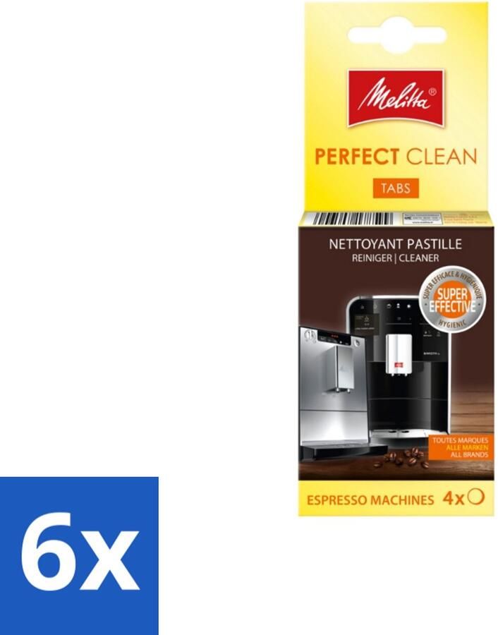 Melitta Perfect Clean – Reinigingstabletten – Voor volautomatische espressomachines – 4 tabletten Voordeelverpakking 6 stuks