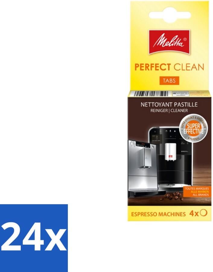 Melitta Perfect Clean – Reinigingstabletten – Voor volautomatische espressomachines – 4 tabletten Voordeelverpakking 24 stuks