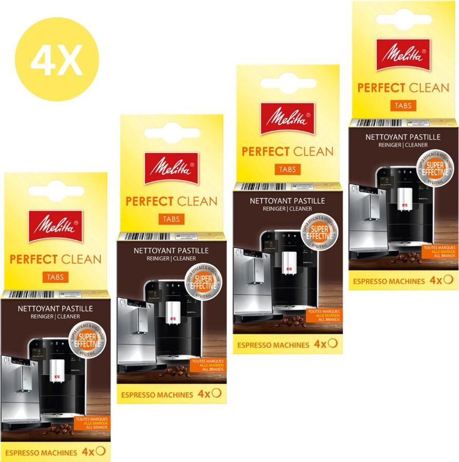Melitta Perfect Clean Tabs Voor volautomatische espressomachines 4 x 1 8 g Voordeelverpakking