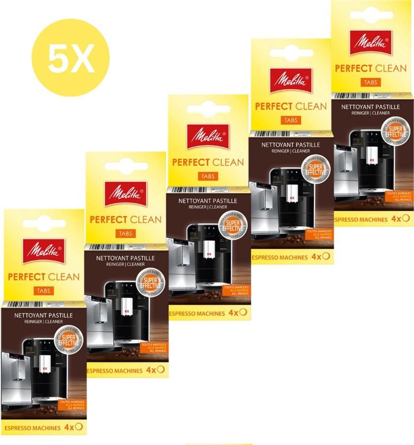Melitta Perfect Clean Tabs Voor volautomatische espressomachines 5 x 1 8 g Voordeelverpakking
