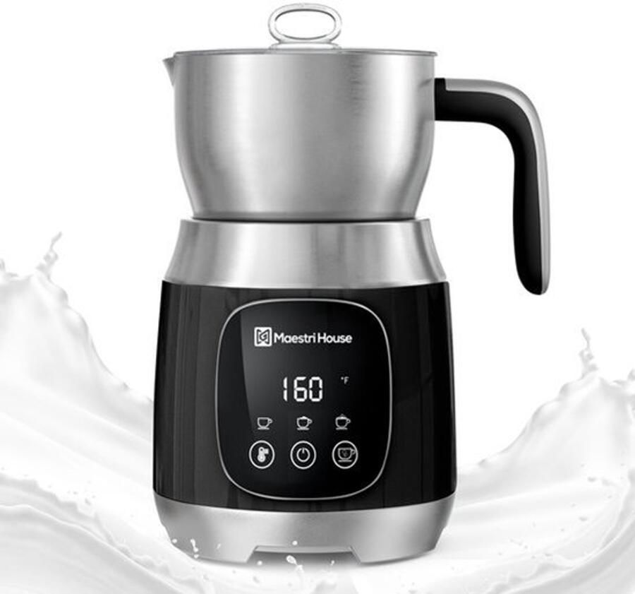 Melkopschuimer 600 ml Elektrische Melkopschuimer met Variabele Temperatuur en Schuimsterkte Smart Touch Control voor Latte Cappuccino Warme Chocolademelk & Melk